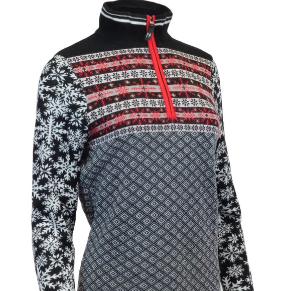 Neve JULIA 1/4 ZIP SWEATER - Fair Isle Merina Wool Blend- Size S - Ski Sweater - Picture 9 of 9